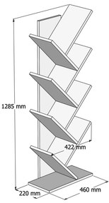 Βιβλιοθήκη Liana Μελαμίνης Sonama 46x22x128,5Yεκ.