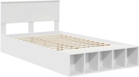 vidaXL Σκελετός Κρεβατιού Λευκό 135 x 190 cm Επεξεργασμένο ξύλο