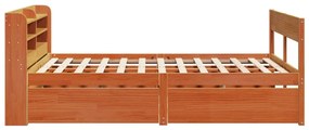 Σκελετός Κρεβ. Χωρίς Στρώμα Καφέ Κεριού 135x190 εκ Μασίφ Πεύκο 3307139