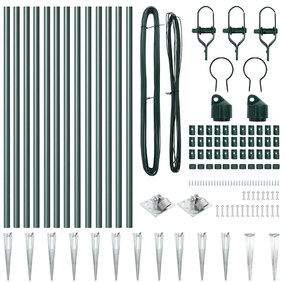 vidaXL Στύλος Περιφράξεων 13 pcs Πράσινο Ατσάλι