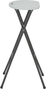 vidaXL Σκαμπό Μπαρ Πτυσσόμενα 2 τεμ. Λευκά από HDPE / Ατσάλι