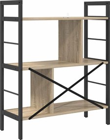 vidaXL Ράφι Βιβλίων Δρύς Sonoma 75 x 30 x 91 εκ. Επεξεργασμένο ξύλο