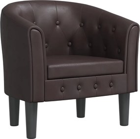 vidaXL Πολυθρόνα Μπάρελ Καφέ από Συνθετικό Δέρμα