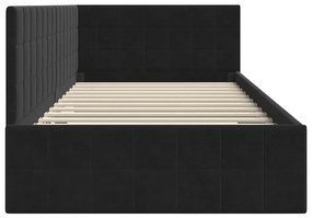vidaXL Κρεβάτι Γωνίας με κεφαλάρι Μαύρο 100 x 200 cm Βελούδο