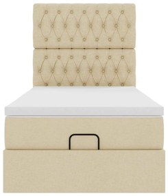 Οθωμανικό κρεβάτι με στρώμα Cream 100x200cm ύφασμα 3313221