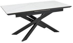 Τραπέζι Rogemi pakoworld sintered stone -γκρι mdf-μαύρο μέταλλο 160-200x90x75εκ