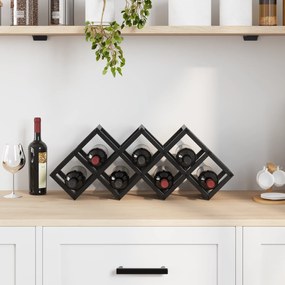 vidaXL Ραφιέρα κρασιών  για 9 μπουκάλια, 63x16,5x25 εκ. από χάλυβα βαμμένο