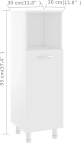 vidaXL Στήλη Μπάνιου Λευκή 30 x 30 x 95 εκ. από Επεξ. Ξύλο
