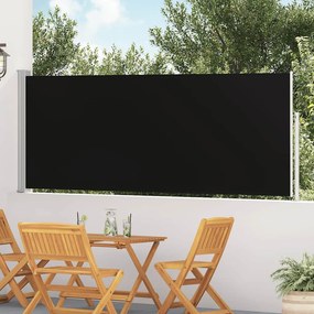 vidaXL Σκίαστρο Πλαϊνό Συρόμενο Βεράντας Μαύρο 120 x 500 εκ.