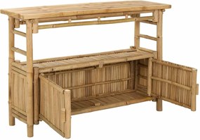 vidaXL Τραπέζι κονσόλας με ράφι Φυσικό 110 x 35 x 75 cm Μπαμπού