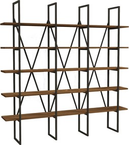 Βιβλιοθήκη Καρυδί / Μαύρο REVERA 160x26x160