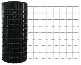 vidaXL Euro Fence με 7 Ήλους Στήριξης 0.8x10 μ Γαλβανισμένο Μέταλλο Γκρι