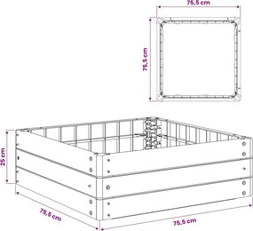 vidaXL Ανεβασμένο Κρεβάτι Μαύρο 75,5 x 75,5 x 25 εκ PP
