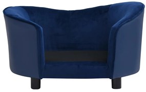 vidaXL Καναπές-Κρεβάτι Σκύλου Μπλε 69x49x40εκ. Βελουτέ/Συνθετ. Δέρμα