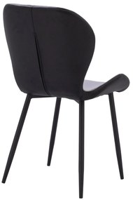 Καρέκλα ADALYN C8729.01 με PU Μαύρο kai Βελούδο Γκρί 51x58x82Υ εκ. 2αδα 51x58x82 εκ.