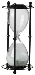 Artekko Hourglass Διακοσμητική Κλεψύδρα σε Μαύρη Μεταλλική Βάση με Λευκή Άμμο (15.8x15.8x33)cm Artekko 44360-WHIT