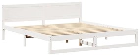 vidaXL Σκελετός Κρεβατιού Λευκό 180 x 200 cm Μασίφ ξύλο πεύκου