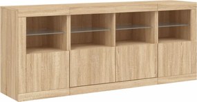 vidaXL Μπουφές με LED Sonoma Δρυς 163 x 37 x 67 εκ.