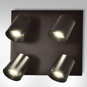 Φωτιστικό Οροφής - Σποτ Modo 3451-84-101 24x24x11,2cm 4xGu10 35W Black Fabas Luce