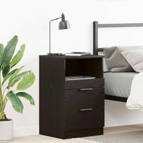 vidaXL Κομοδίνο Μαύρη Δρυς 40 x 36 x 65 cm Επεξεργασμένο Ξύλο