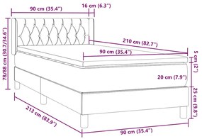 ΚΡΕΒΑΤΙ BOXSPRING ΜΕ ΣΤΡΩΜΑ ΜΑΥΡΟ 90X210 ΕΚ. ΒΕΛΟΥΔΙΝΟ 3318353