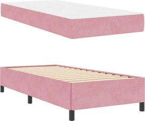vidaXL Σκελετός Κρεβατιού με στρώμα Ροζ 80 x 200 cm ύφασμα
