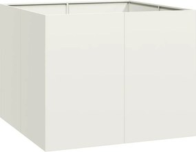 vidaXL Ζαρντινιέρα Λευκή 100x100x80 εκ. από Χάλυβα