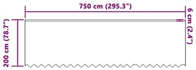 vidaXL Κουρτίνες με κουρτίνες Λευκό 750 x 200 εκ. Πολυεστέρας