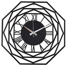 WALL CLOCK METALLIC BLACK  41x41 cm.