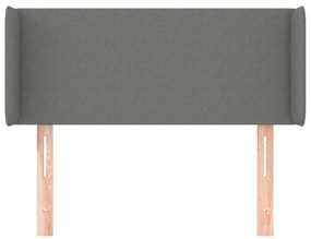 Κεφαλάρι με Πτερύγια Σκούρο Γκρι 93x16x78/88 εκ. Υφασμάτινο - Γκρι