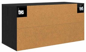 vidaXL Κρεμαστό Ντουλάπι Τηλεόρασης Μαύρη δρυς 80 x 34.5 x 40 εκ