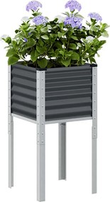 vidaXL Γλάστρα Κήπου Ανθρακί 45x45x88 εκ. Ατσάλινη