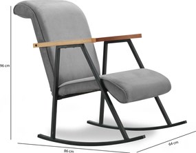 Κουνιστή Πολυθρόνα Γκρι YOKA 86x64x96