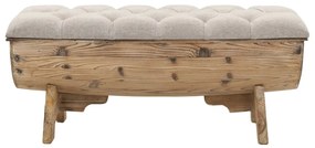 vidaXL Πάγκος Αποθήκευσης 103 x 51 x 44 εκ. από Μασίφ Ξύλο και Ύφασμα