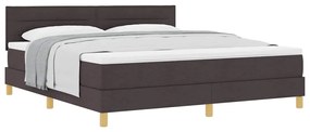 vidaXL Κρεβάτι box spring με στρώμα με στρώμα Σκούρο καφέ Σκούρο καφέ