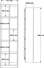 Stewehome Βιβλιοθήκη με 10 ράφια από μελαμίνη 180 cm Λευκό 51x25x180 cm