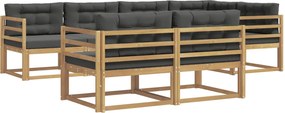 vidaXL Σειρά Καναπέ Εξωτερικού 6 pcs Άσπρο και Ανθρακί Πολυεστέρας