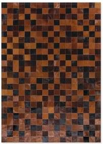 Δερμάτινο Χειροποίητο Χαλί Skin 10 Multy Brown-Black