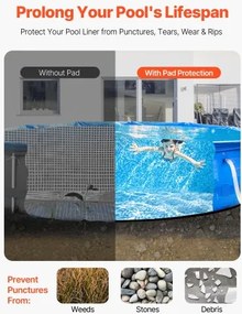 VEVOR 21ft Round Pool Liner Pad for Above Ground Pools Heavy Duty Pool Mat