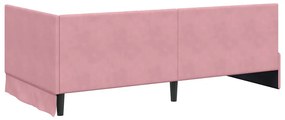 vidaXL Κρεβάτι Γωνίας με κεφαλάρι Ροζ 90 x 190 cm Βελούδο