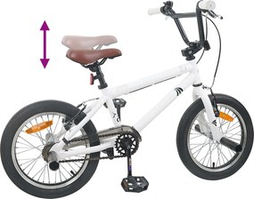 vidaXL BMX Ποδήλατο 18 ίντσες για 7-10 ετών Λευκό