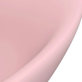 vidaXL Νιπτήρας με Υπερχείλιση Οβάλ Ροζ Ματ 58,5x39 εκ. Κεραμικός