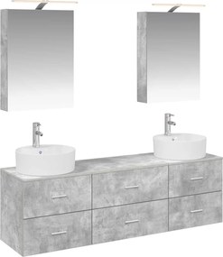 vidaXL Σετ Επίπλων Μπάνιου 5 pcs Γκρι Σκυροδέματος