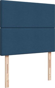 vidaXL Κρεβάτι Boxspring με Στρώμα Μπλε 120x190 εκ. Υφασμάτινο