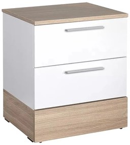 Κομοδίνo Base Megapap σε χρώμα λευκό - sonoma 45x40x52εκ.-GP009-0031