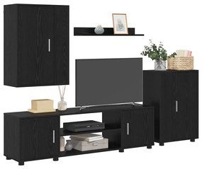 vidaXL Σετ 4 τεμαχίων για ντουλάπα τηλεόρασης 4 pcs Μαύρη δρυς
