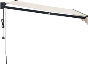 vidaXL Τέντα Πτυσσόμενη Αυτόματη Κρεμ 3,5 x 2,5 μ.