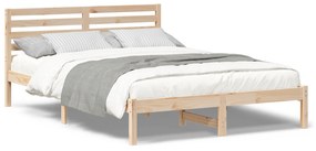 vidaXL Σκελετός Κρεβατιού Καφέ 140 x 210 cm Συμπαγές ξύλο πεύκου