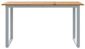 vidaXL Τραπέζι Κήπου για Φαγητό Γκρι 140 x 80 x 75 cm