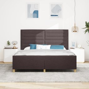 vidaXL Κρεβάτι Σκελετός Σκούρο Καφέ 180x200 εκ Υφάσματος